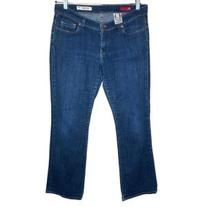 X2 Jeans 10 Regular Rise Bootcut‎ Blue Denim Dark Wash Curvy Stretch Embroidered